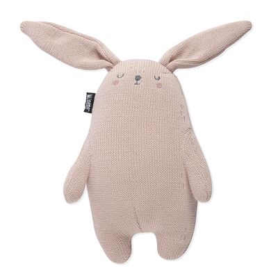 Knitted soft toy - pink rabbit