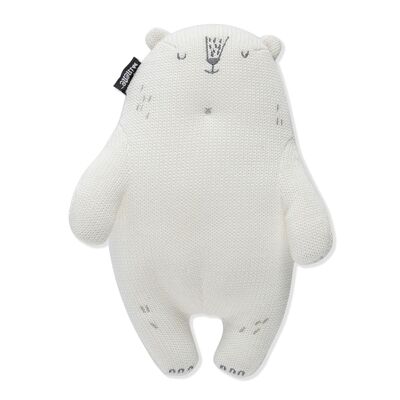 Knitted soft toy - cream bear