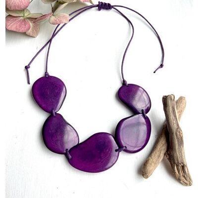 Purple 7 Bead Tagua Necklace