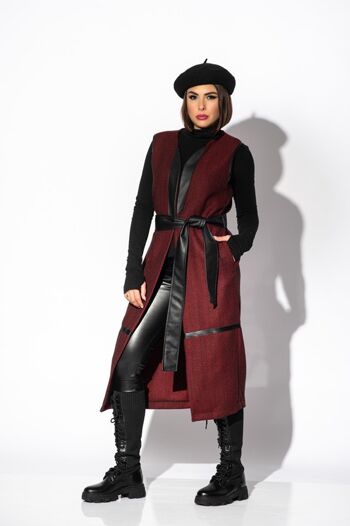 Gilet en laine Vzaro Bordo 1