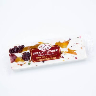 Soft nougat bar with candied fruits - 100g