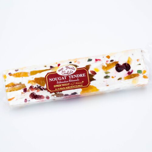 Barre de nougat tendre aux fruits confits - 200g