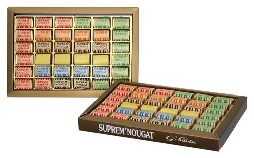 Coffret de nougats assortis composé de nougat durs, tendres et aux chocolats - 360g