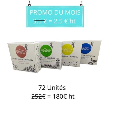 Promo savon lait de chevre - pack 72u