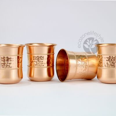 Curved Sequence Copper Water Glass Set (4 Glasses)