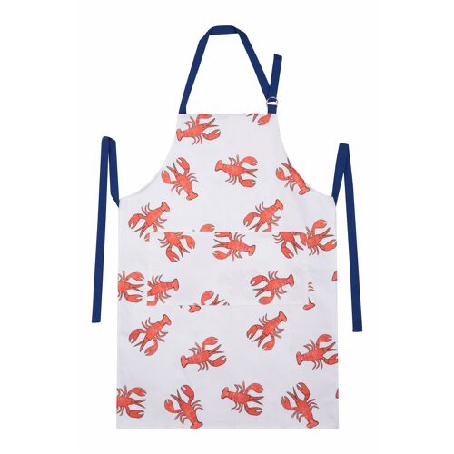 Lobster Print Apron - Navy straps