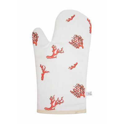 Coral Print Oven Glove