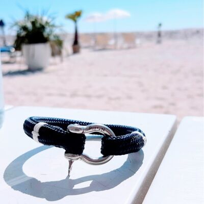 MARINE ROPE BRACELET - Navy Blue and White Navigator