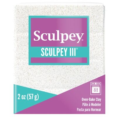 Sculpey III -- White Glitter