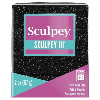 Sculpey III -- Black Glitter