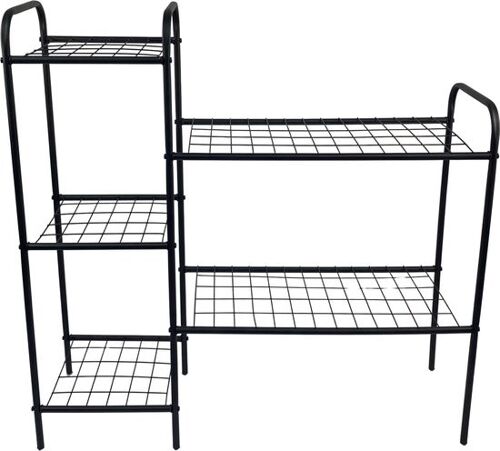 Metalen plantenrek 5 lagen van Naturn Living | Tuin etagere | Metalen opbergrek voor buiten | Plantenrek metaal 5 Laags | Bloemenrek | Plantenstandaard | Planten etagere | Plantenrek buiten | Plantentrap | Mat zwart