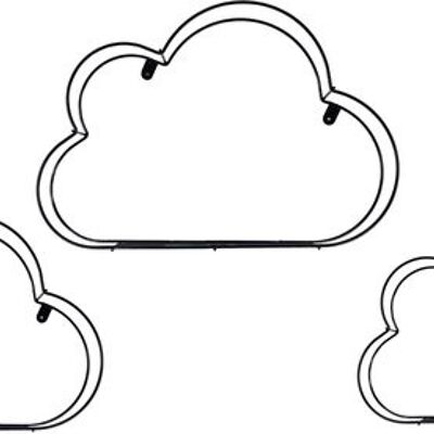 Metal Wall Rack - Clouds - Set of 3 Pieces