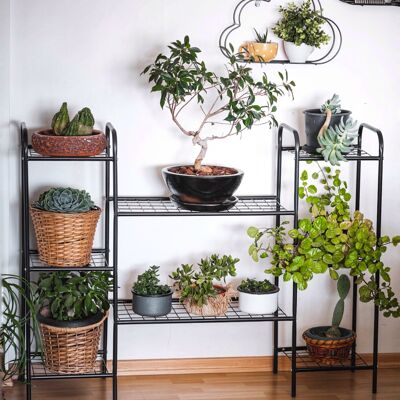 Metal plant rack 8 layers from Naturn Living | Garden Etagere | Metal Outdoor Storage Rack | Plant rack metal 8 Layers | Flower rack | Plant stand | Etagere Plants | Plant rack outside | Plant Staircase | Matt black