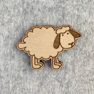 Wooden brooch - Sheep
