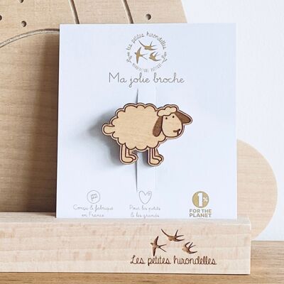 Broche en bois - Mouton