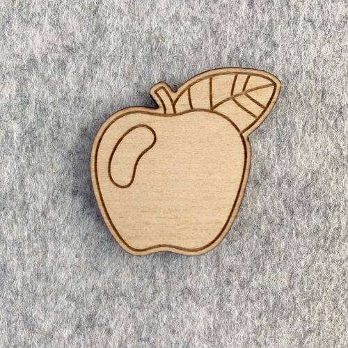 Broche en bois - Pomme