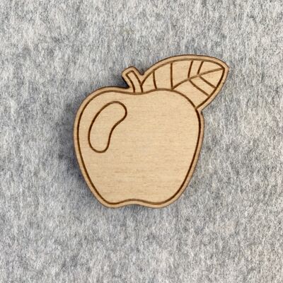 Wooden brooch - Apple
