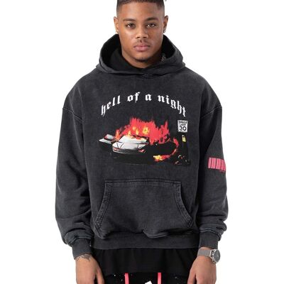 Hell Of A Night Washed Heavy Cotton Hoodie