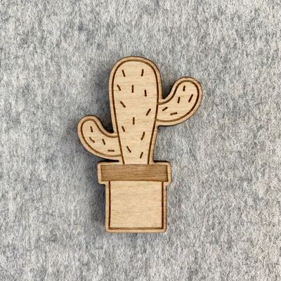 Pin's en bois - Cactus