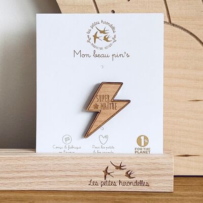 Pin's en bois - Super Maitre