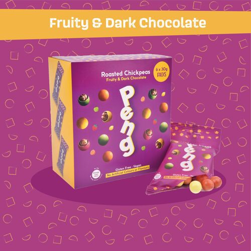 Multipack 6 x 30g PENG Fruity Candy & Dark Chocolate Roasted Chickpeas