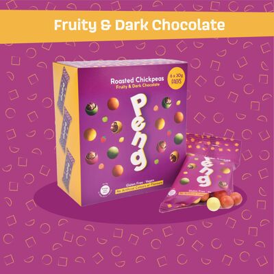 Multipack 6 x 30g PENG Bonbons Fruités & Pois Chiches Rôtis au Chocolat Noir