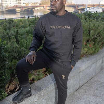 Black Crew Neck Tracksuit