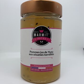 Pomme jus de Yuzu aux sésames torréfiés.