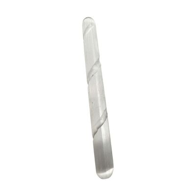 Selenite Spiral Wand, 14cm