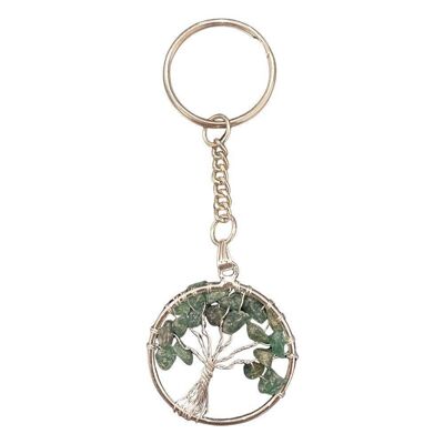 Tree of Life Keychain, Green Aventurine