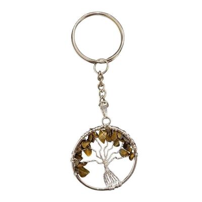 Tree of Life Keychain, Tiger's Eye