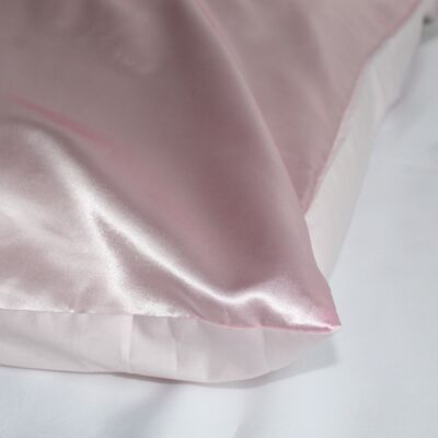 Funda de almohada de raso - Juego de 2 cuadrados - Rosa claro