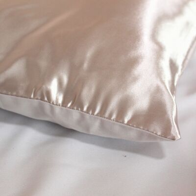 Taie d'oreiller en satin - Rectangle - Beige foncé