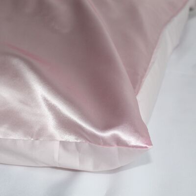 Taie d'oreiller en satin - Rectangle - Rose clair