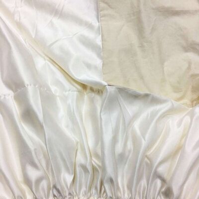 Satin and cotton bed cover - Light beige