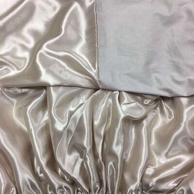 Satin and cotton bed cover - Set of 2 - Dark beige