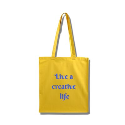 Tote bag "Live a creative life" - jaune