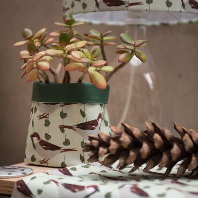 House Sparrow Print Plant Pot