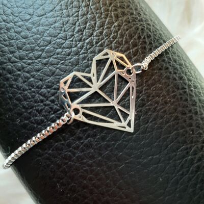 Bracelet "Forever & Ever" - Geometric Heart - Silver