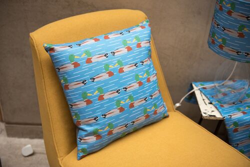 Duck Print Cushion Cover (with Feather Insert)