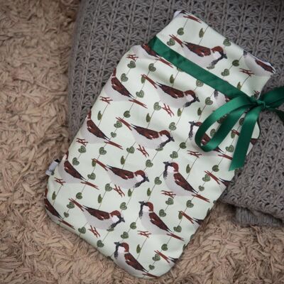 House Sparrow Print Hot Water Bottle