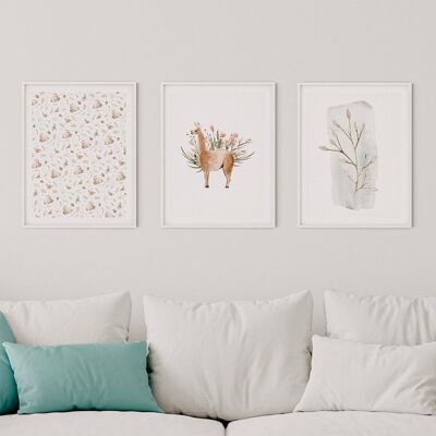 Set of 3 posters 'Sweet Animals' | 30x40