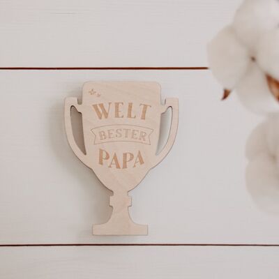 Wooden Card Father's Day 'Mini Trophy'