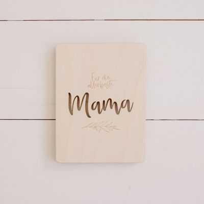 Wooden card mother's day 'very best'