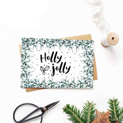 Tarjeta plegable 'Holly Jolly'