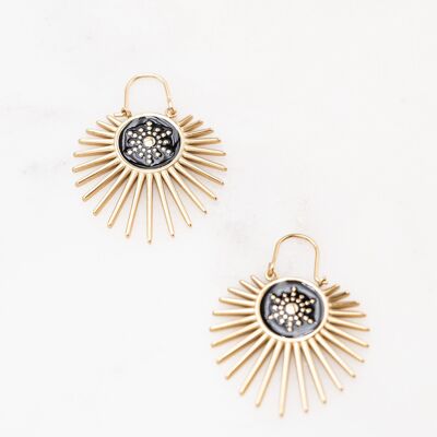 Solarina earrings - Black gold