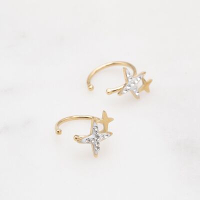 Ears cuff earrings Astelia - White gold