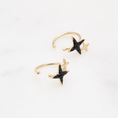 Ears cuff Astelia earrings - Black gold