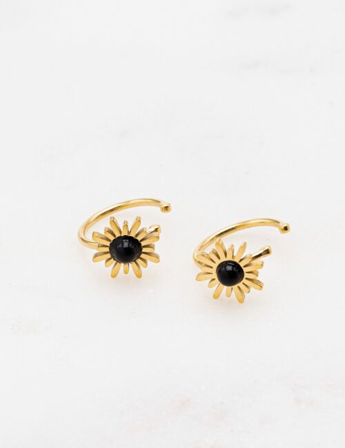 Boucles Ears cuff Floralys - Onyx