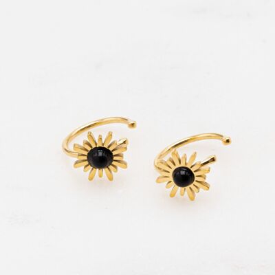 Ears cuff earrings Floralys - Onyx